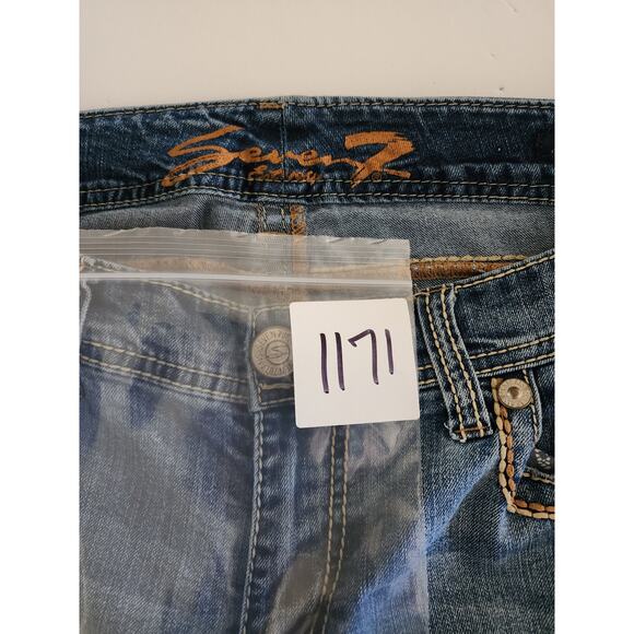 SEVEN7 Luxe Mid-Rise Western Embroidered Pocket Stitching Bootcut Jeans SZ 16 - Picture 11 of 11